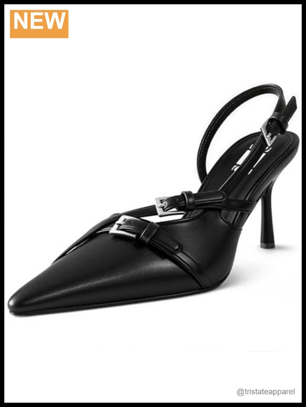 Slingback Kitten Heels Pointed Toe Closed Toe Low Heel Dress Pumps Buckle Strap
